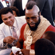 LAS VEGAS, NV - SEPTEMBER 21: Former boxer Muhammad Ali and celebrity actor Mr. T talk to fans before the IBF Heavyweight Title fight with Michael Spinks and Larry Holmes on September 21, 1985 at the Riviera Hotel & Casino in Las Vegas, Nevada.
Robert Riger/Getty Images